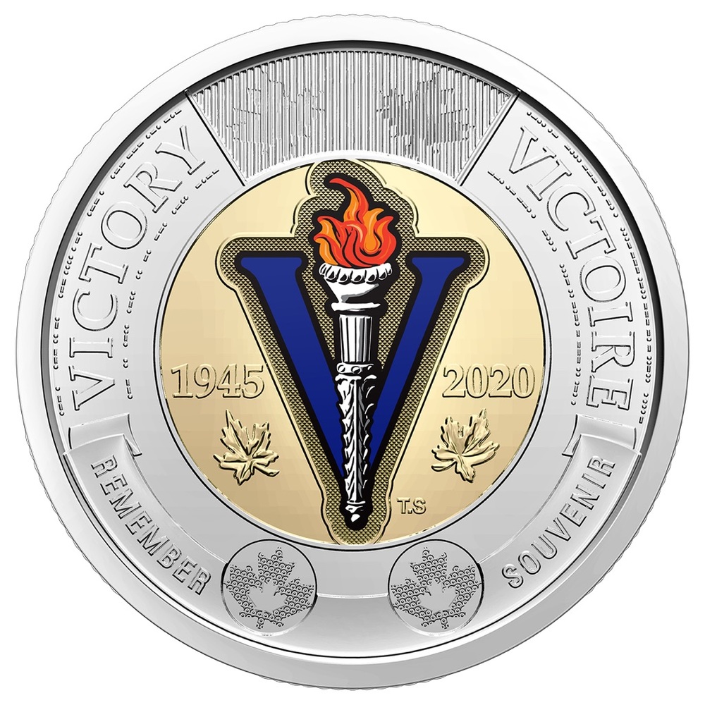Canadian Toonie War Victory Rare Coin 1945-2020